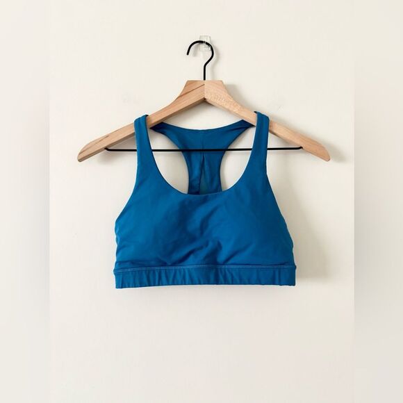 Lululemon Invigorate Sports Bra with Mesh Detail in Whirlpool Teal - Size 6 - Picture 1 of 4